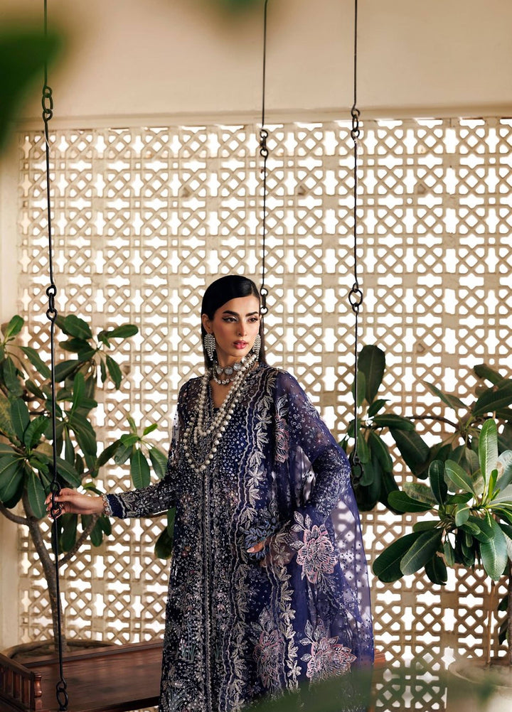 Marwa by Maryam Hussain Unstitched Embroidered Net 3 Piece Suit Sitara - Wedding Collection