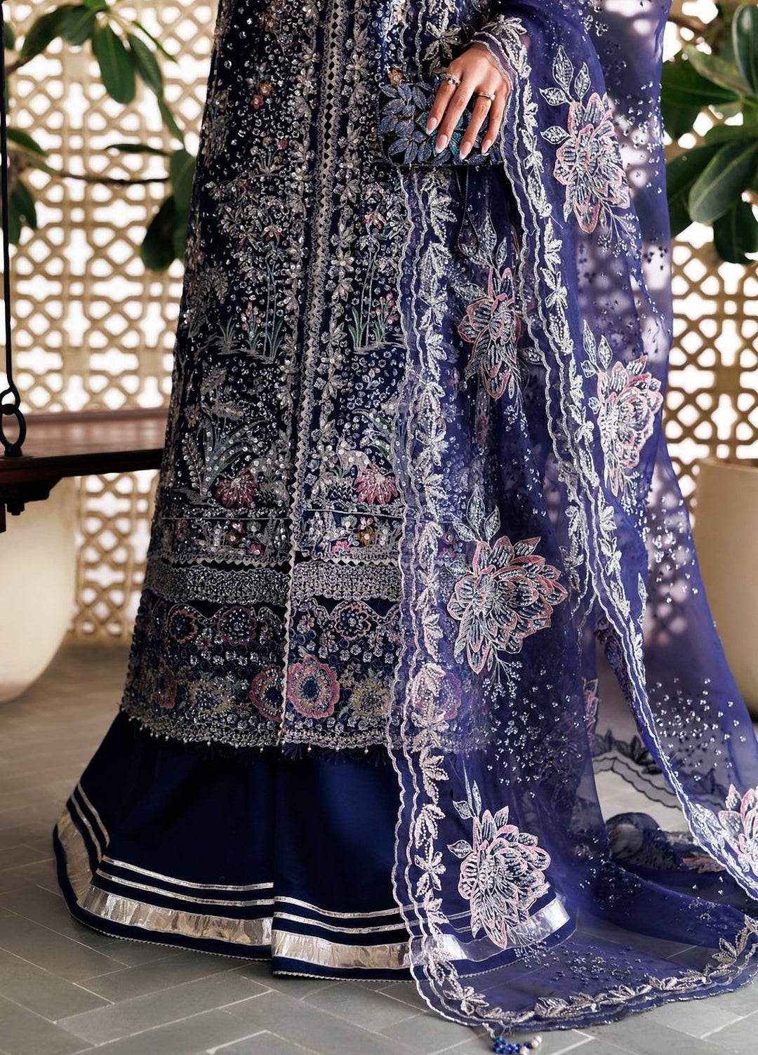 Marwa by Maryam Hussain Unstitched Embroidered Net 3 Piece Suit Sitara - Wedding Collection