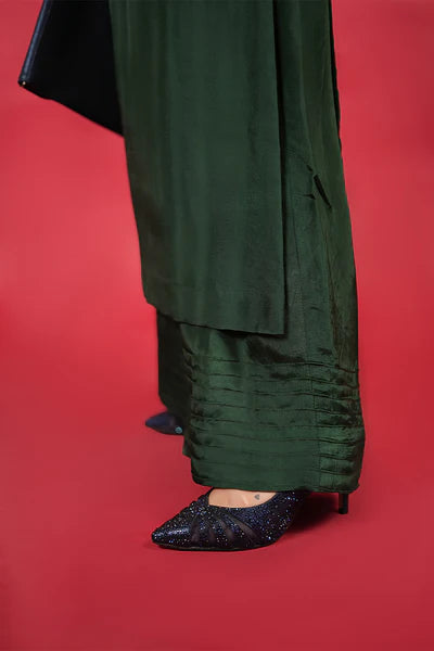 Meeral Pret Embroidered Raw Silk 3 Piece Suit HE-001