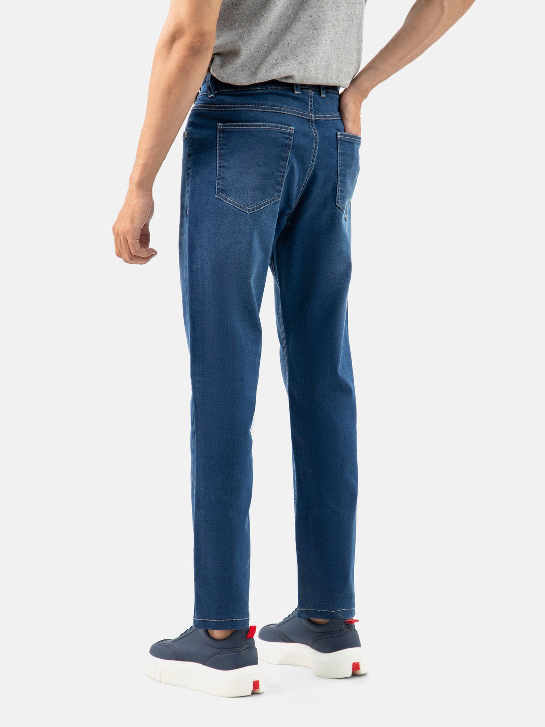 Brumano  Solids Mens  -  MidBlue Washed Casual Fit Jeans
