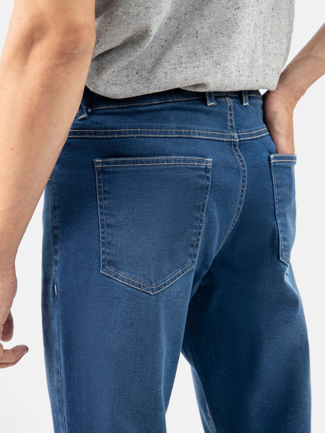 Brumano  Solids Mens  -  MidBlue Washed Casual Fit Jeans