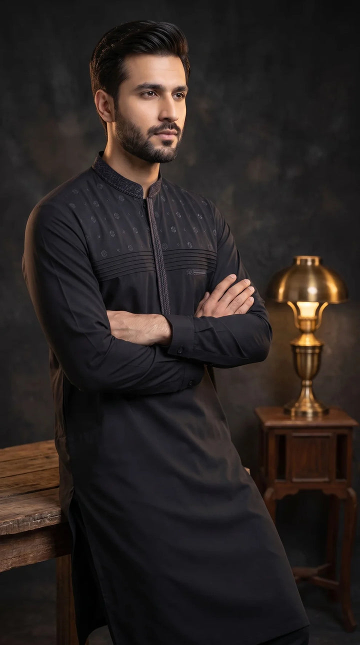 Kari Gari by Fabrich Mens Unstitched Embroidered Wash N Wear 2 Piece Suit FAB-9951 Casual Collection