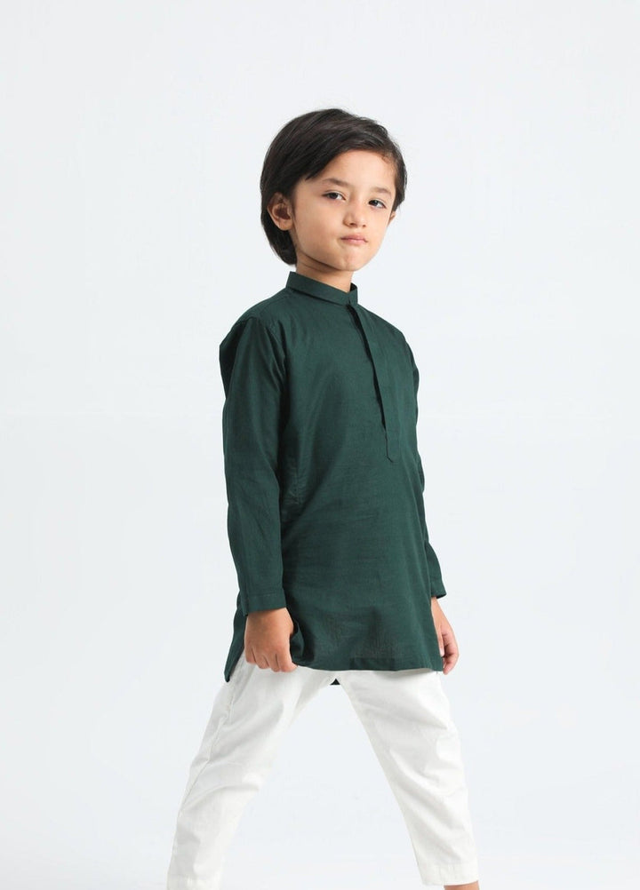 Muraqsh Ready To Wear Solids  Boys Pine Cotton Kurta Trouser MUR-PSCKT - Summer Collection