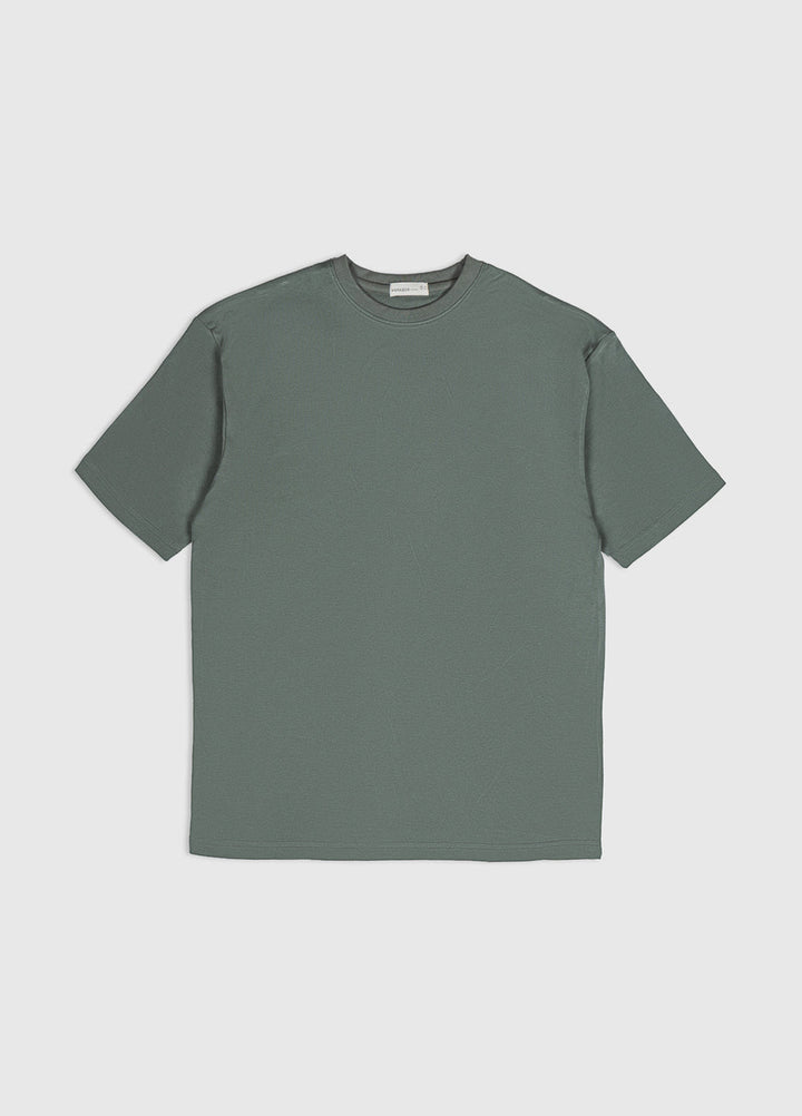 Muraqsh Ready To Wear Solids Cotton Men Army Green Interlock Oversized Tee ADB-ARGIOT - Summer Collection