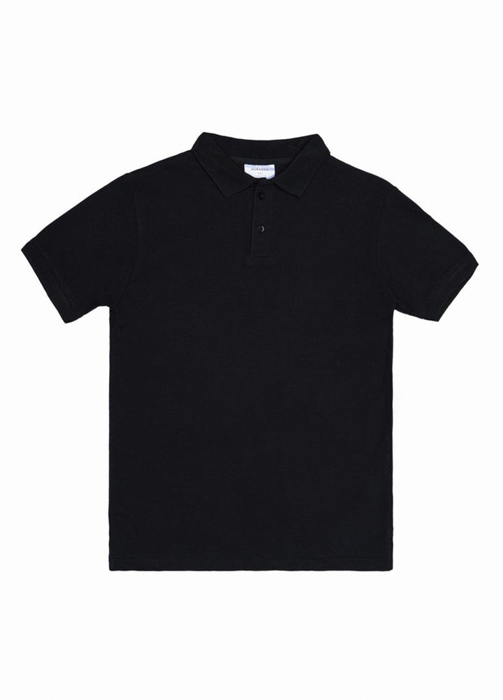 Muraqsh Ready To Wear Solids Cotton Men Black Basic Polo ABD-BBP- - Summer Collection