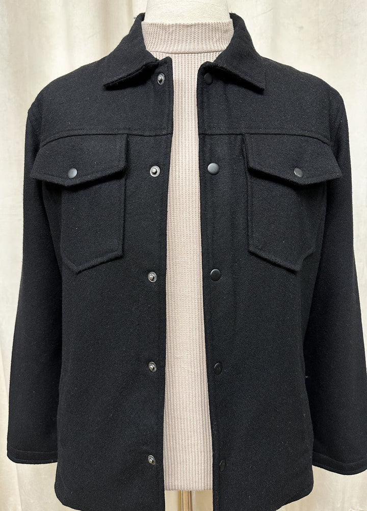 Muraqsh Ready To Wear Solids Cotton Men Black Wool Coat ABD-BLWC - Summer Collection