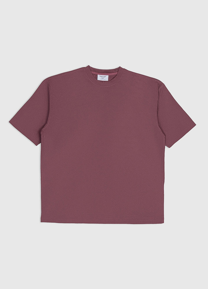 Muraqsh Ready To Wear Solids Cotton Men Maroon Basic Oversized Tee ABDBOT - Summer Collection