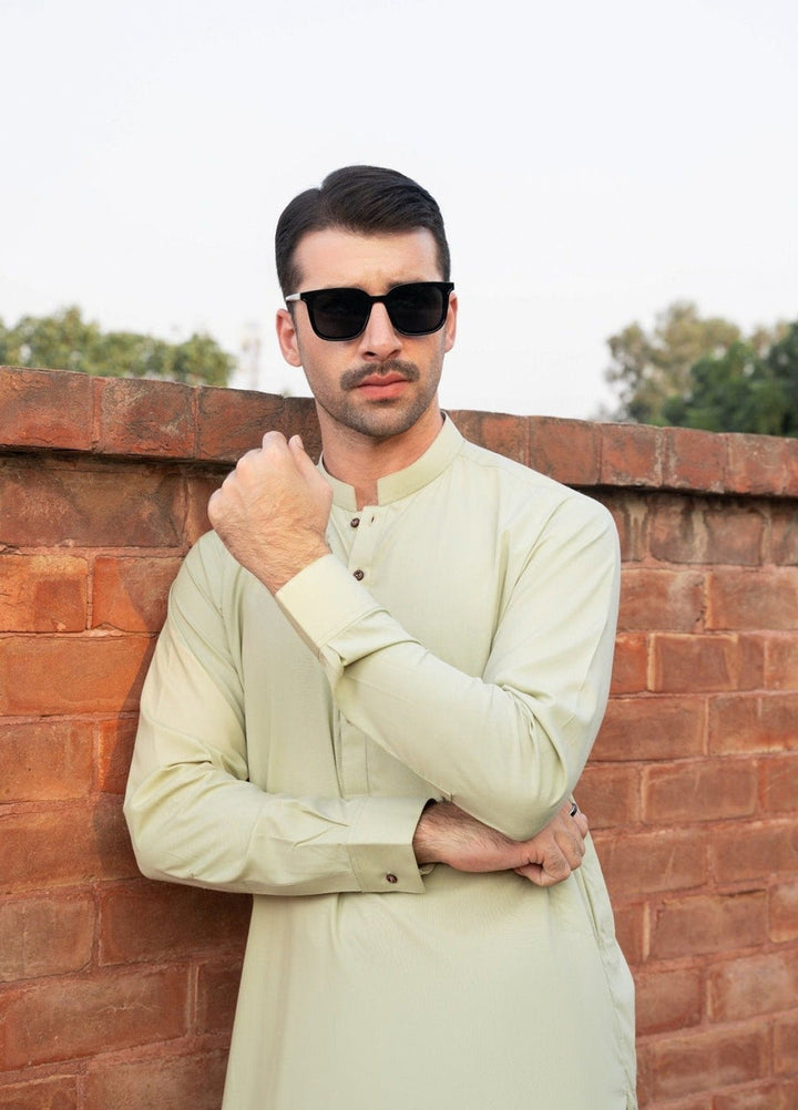Muraqsh Ready To Wear Solids Cotton Men Mint Kurta Trouser/Shalwar MUR-P-KS - Summer Collection