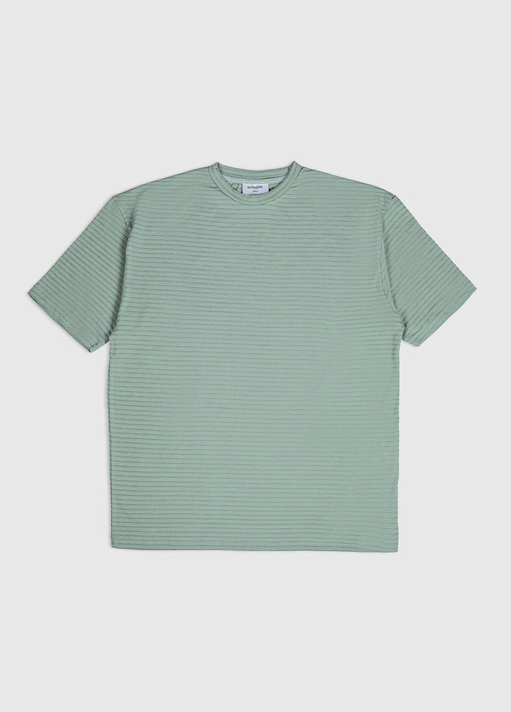Muraqsh Ready To Wear Solids Cotton Men Sage Green Textured Oversized Tee ABDGTOT - Summer Collection