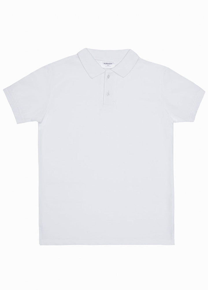Muraqsh Ready To Wear Solids Cotton Men White Basic Polo ABD-WRP - Summer Collection