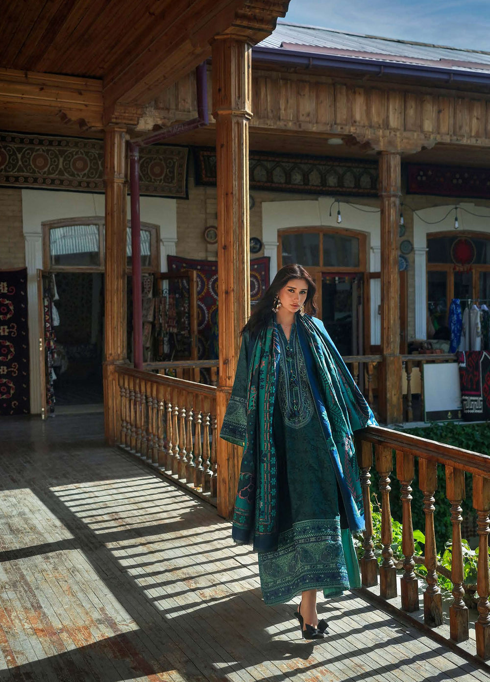 Echoes of Registan by Mushq Unstitched Embroidered Jacquard 3 Piece Suit MU26UER Azure Echo MUNWI260109 - Casual Collection