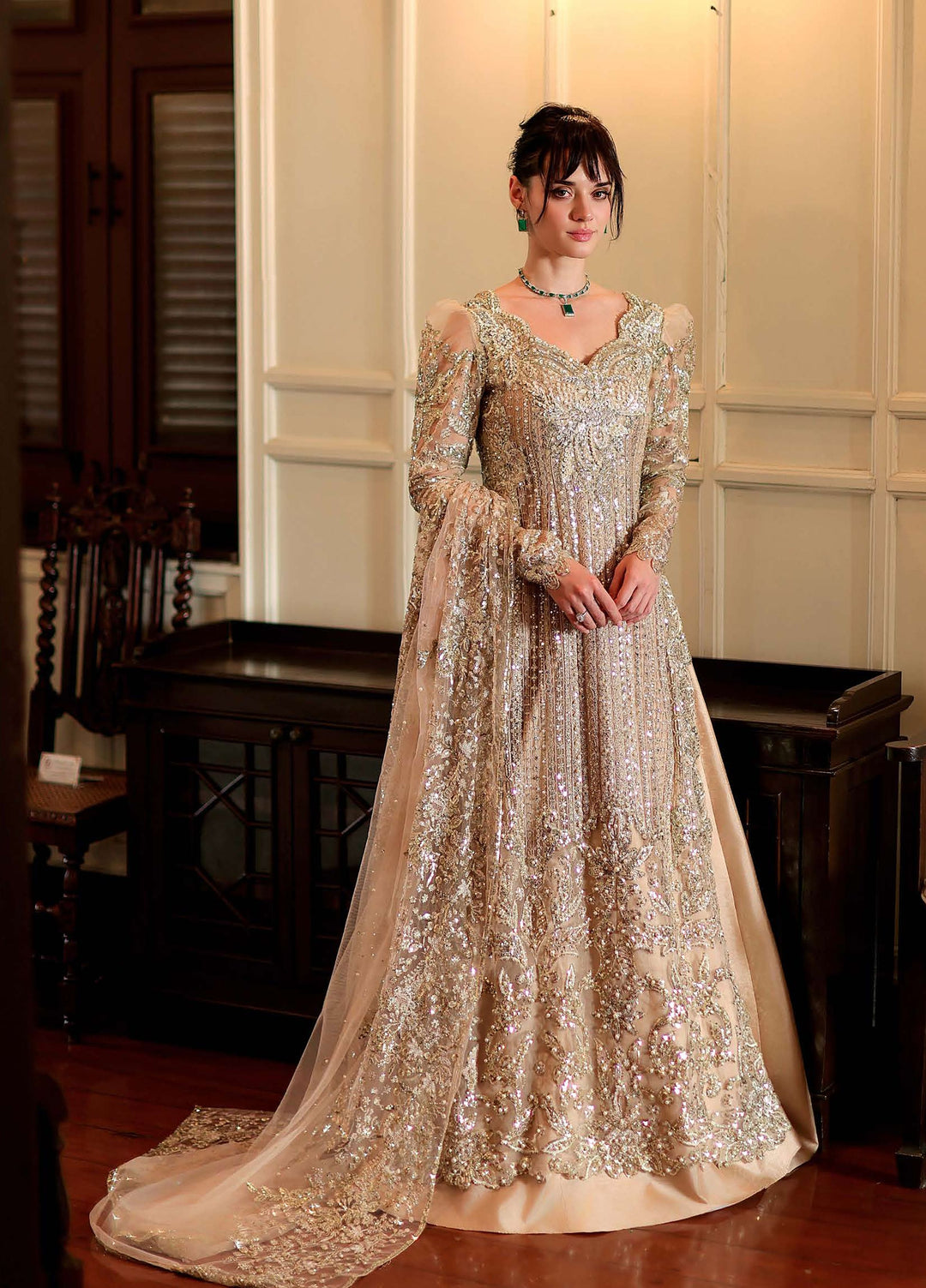 Stardust Love by Mushq Unstitched Embroidered Net 3 Piece Suit MU26USL Eternal Glow MUNWD260102 - Wedding Collection