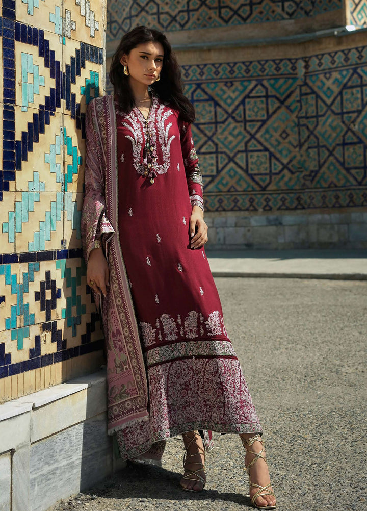 Echoes of Registan by Mushq Unstitched Embroidered Crepe 3 Piece Suit MU26UER Timurid Rose MUNWI260110 - Casual Collection
