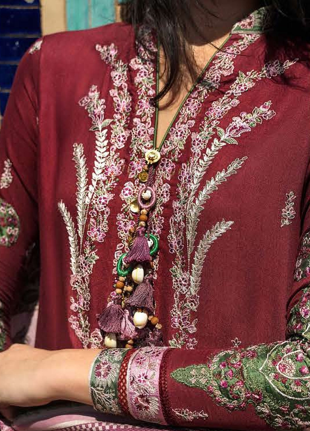 Echoes of Registan by Mushq Unstitched Embroidered Crepe 3 Piece Suit MU26UER Timurid Rose MUNWI260110 - Casual Collection