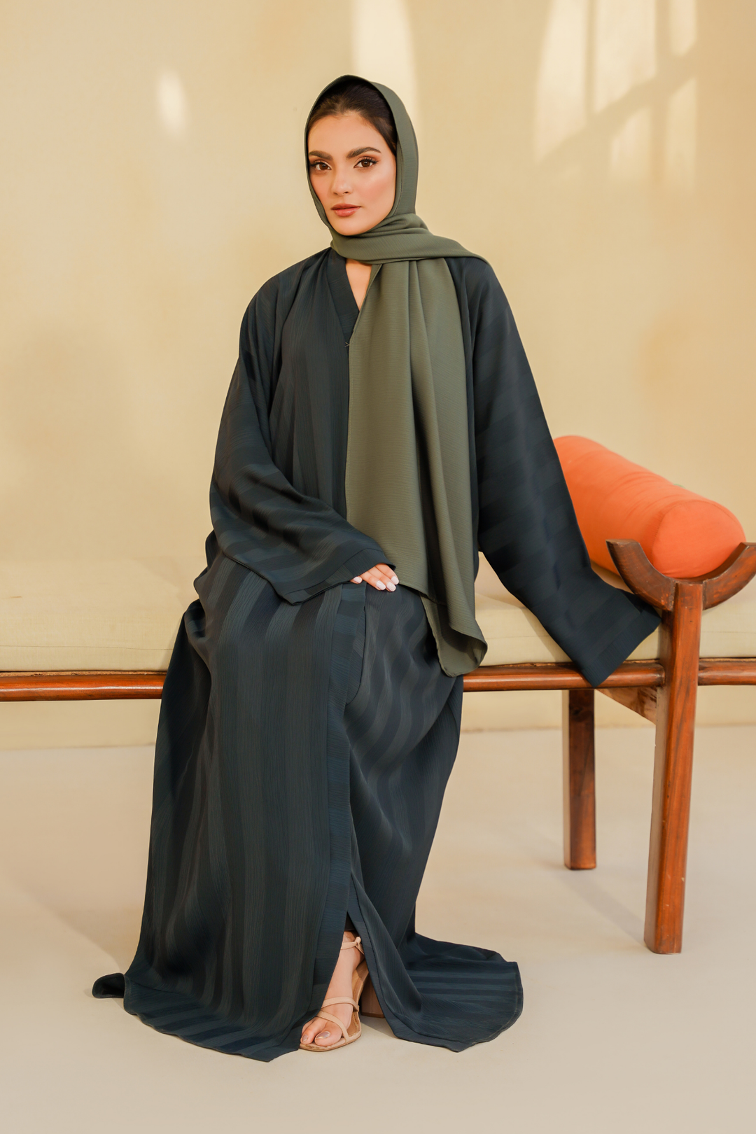 Divinely Crafted Abaya Casual Crepe 1 Piece Nahar Abaya | Buttoned Up