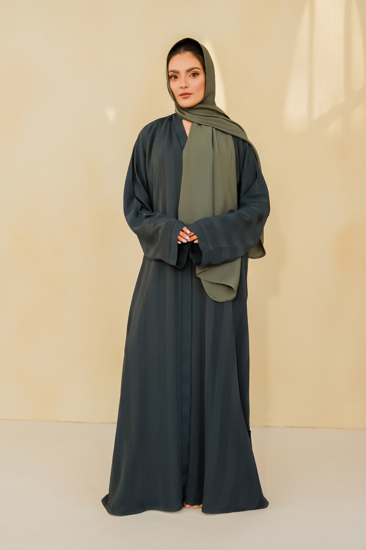Divinely Crafted Abaya Casual Crepe 1 Piece Nahar Abaya | Buttoned Up
