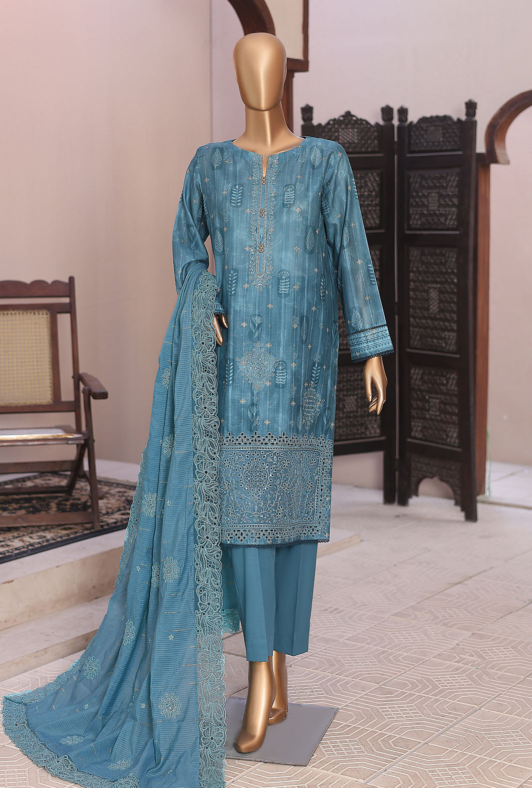 Ninokara by HZ Textile Unstitched Embroidered Jacquard 3 Piece Suit NJE-7012 - Casual Collection