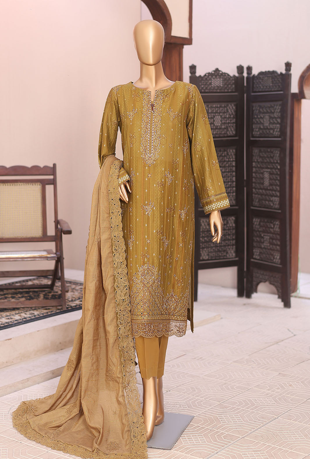 Ninokara by HZ Textile Unstitched Embroidered Jacquard 3 Piece Suit NJE-7019 - Casual Collection