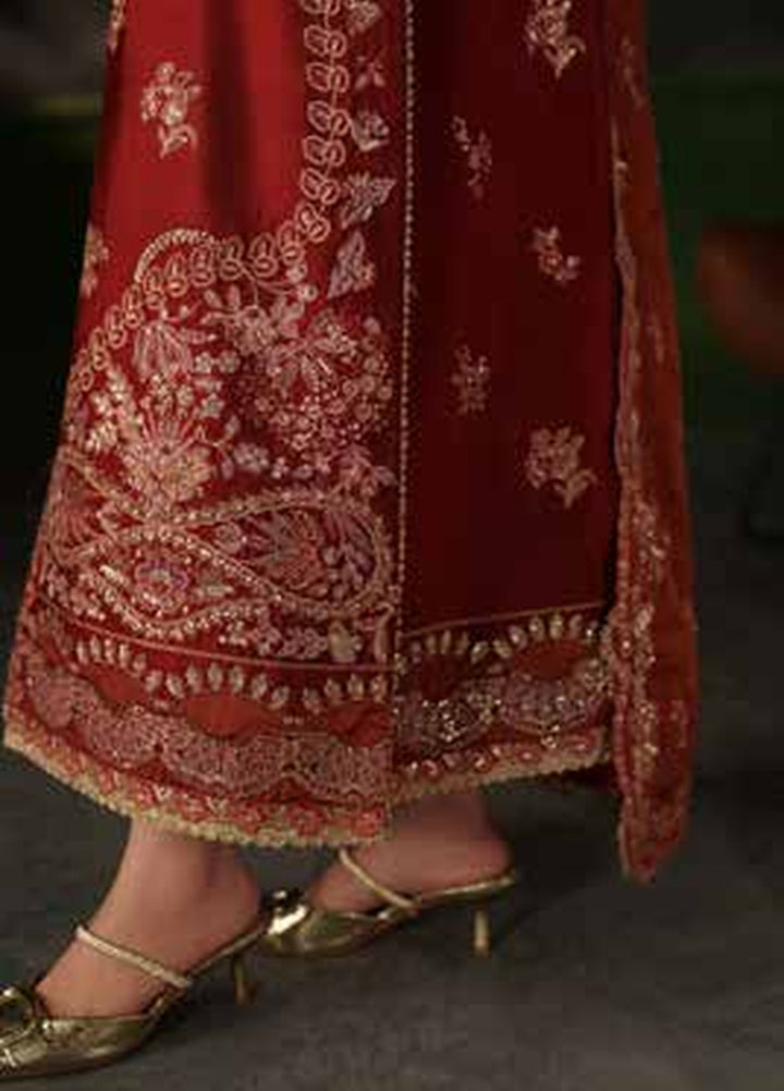 Verve Silk Edit by Emaan Adeel Unstitched Embroidered Raw Silk 3 Piece Suit EA26UVF Noemie - Festive Collection