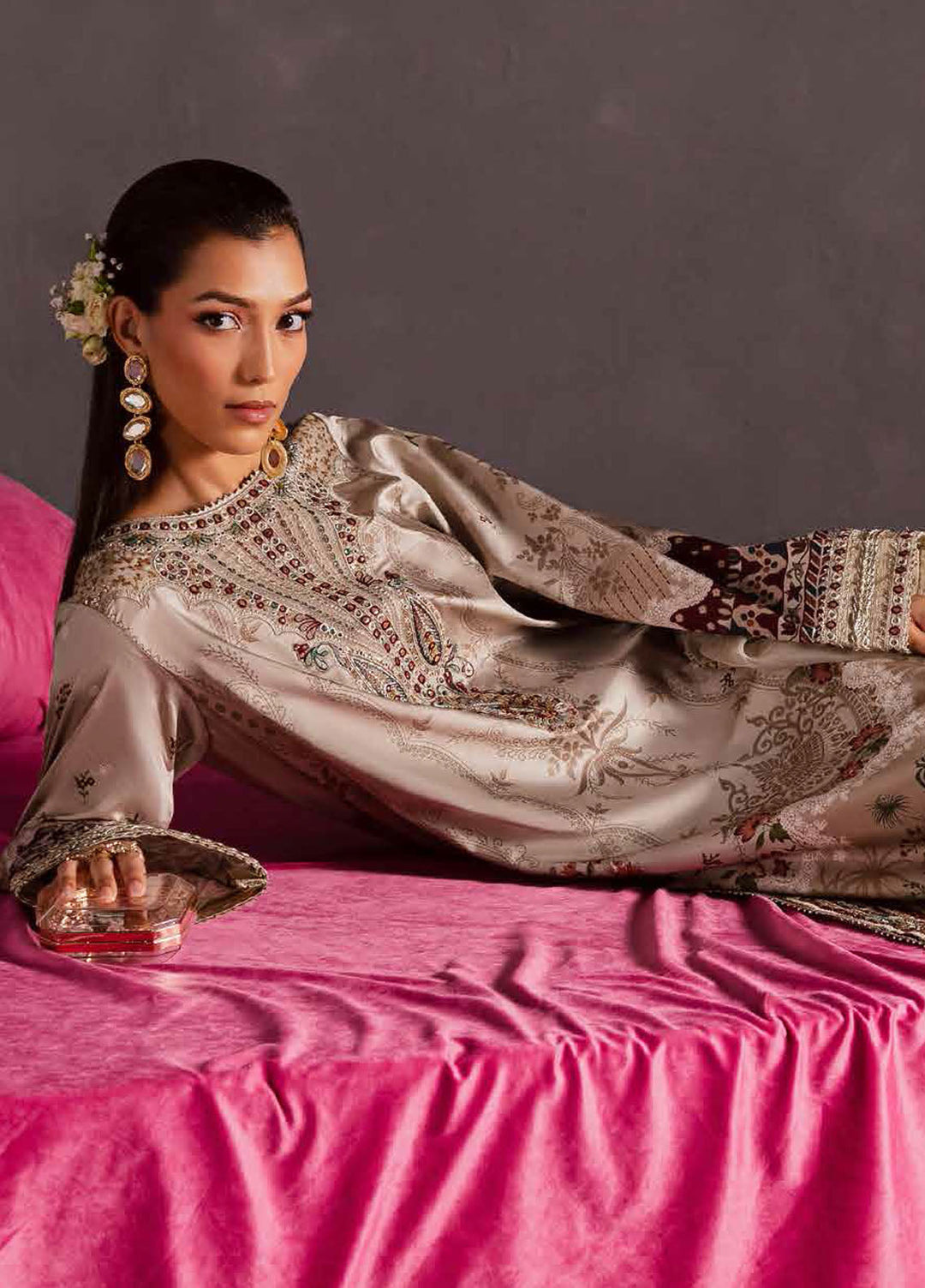 The Silk by Nureh Embroidered Silk Suits Unstitched 3 Piece NU25SU S-29 - Festive Collection