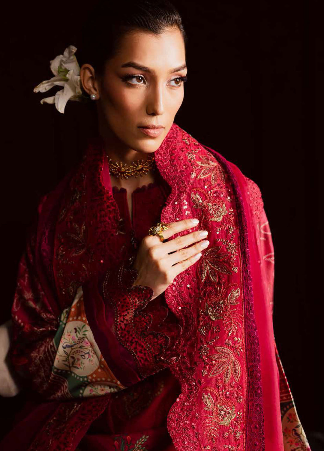 The Silk by Nureh Embroidered Silk Suits Unstitched 3 Piece NU25SU S-30 - Festive Collection