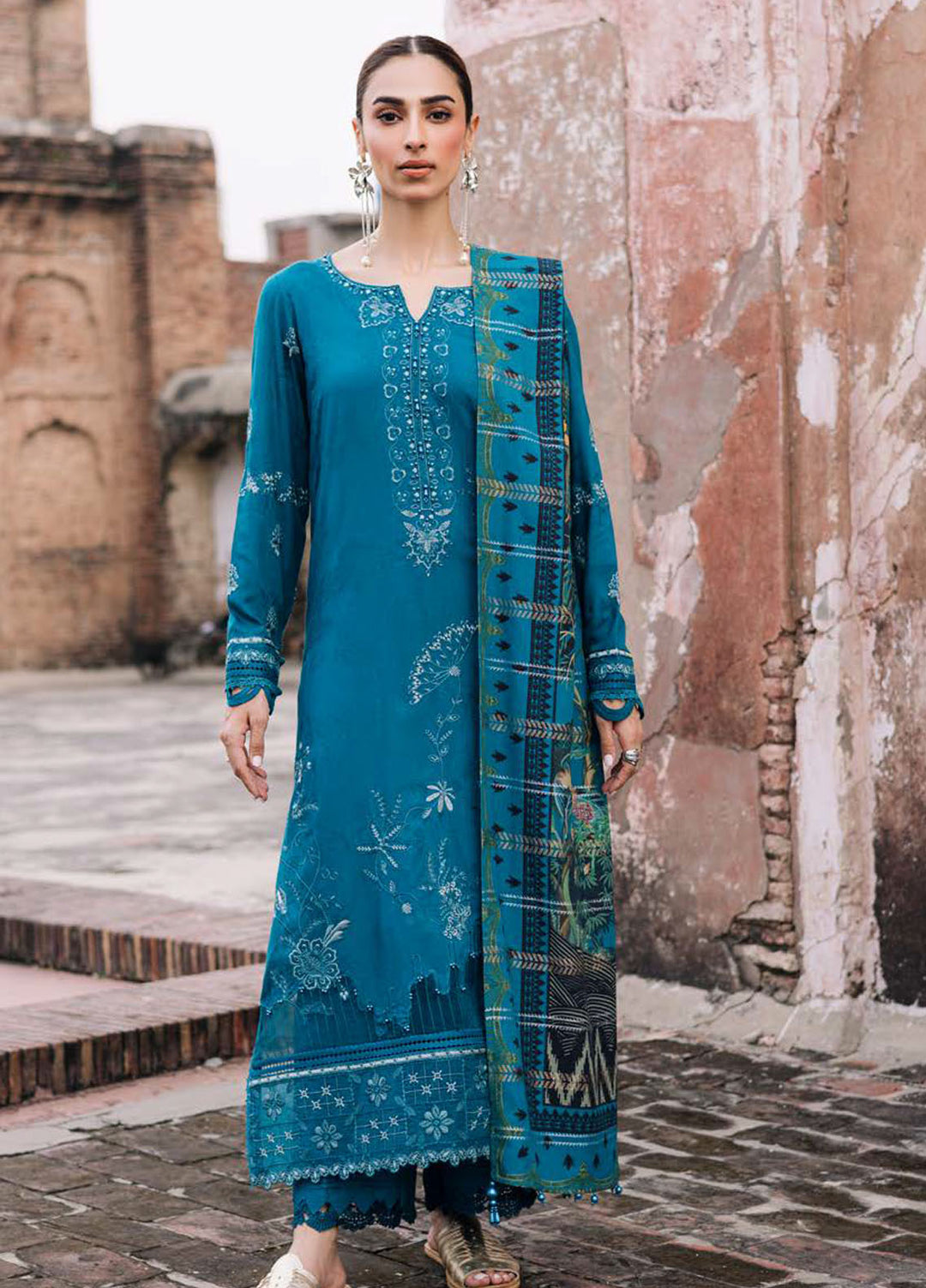 Maya by Nureh Embroidered Linen Suits Unstitched 3 Piece NU25ML NW-106 - Winter Collection