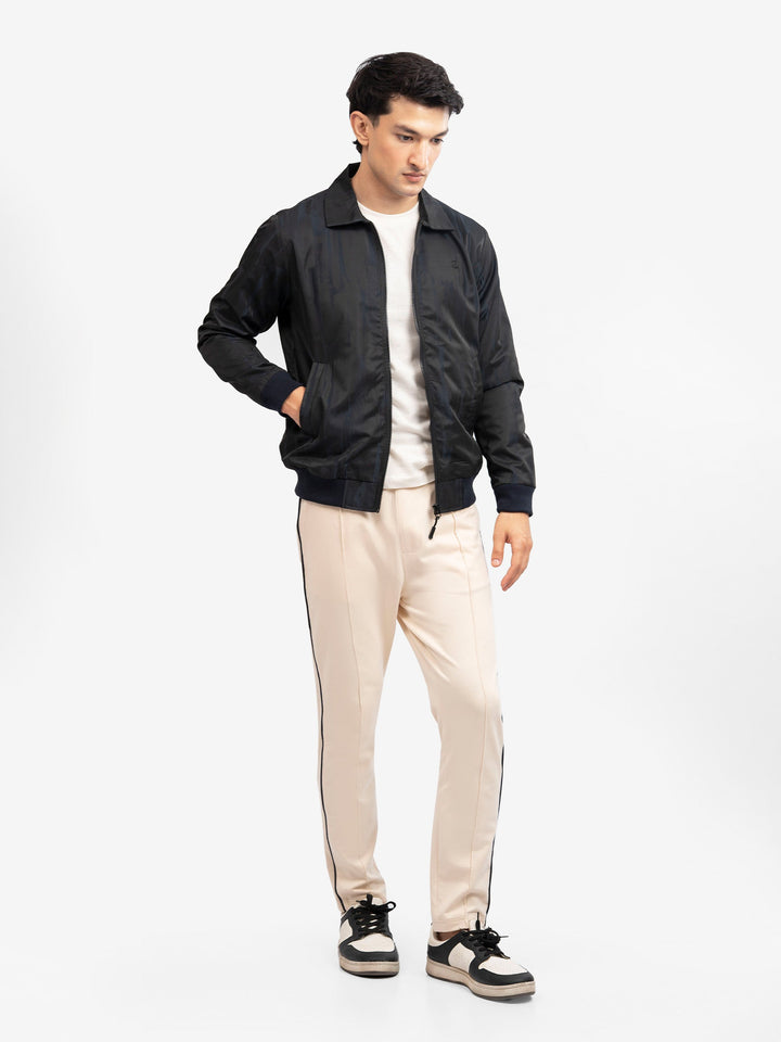 Brumano Mens RTW Solids Poly Jacket Navy Blue Collar Jacket Winter Collection