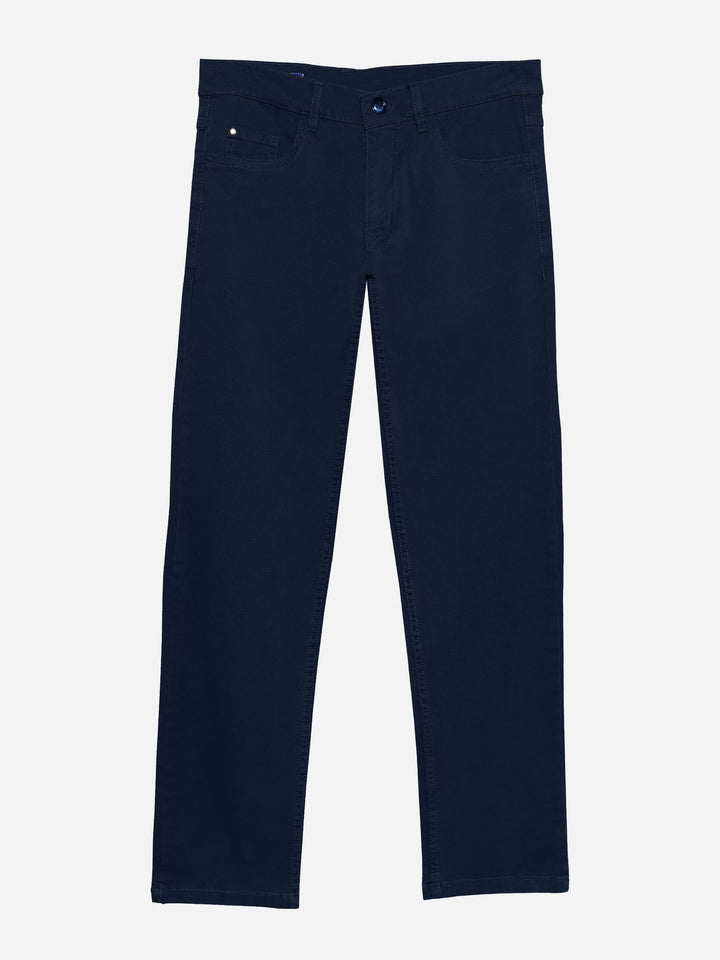Brumano Solids Cotton Trouser Navy Blue Five Pocket Trouser
