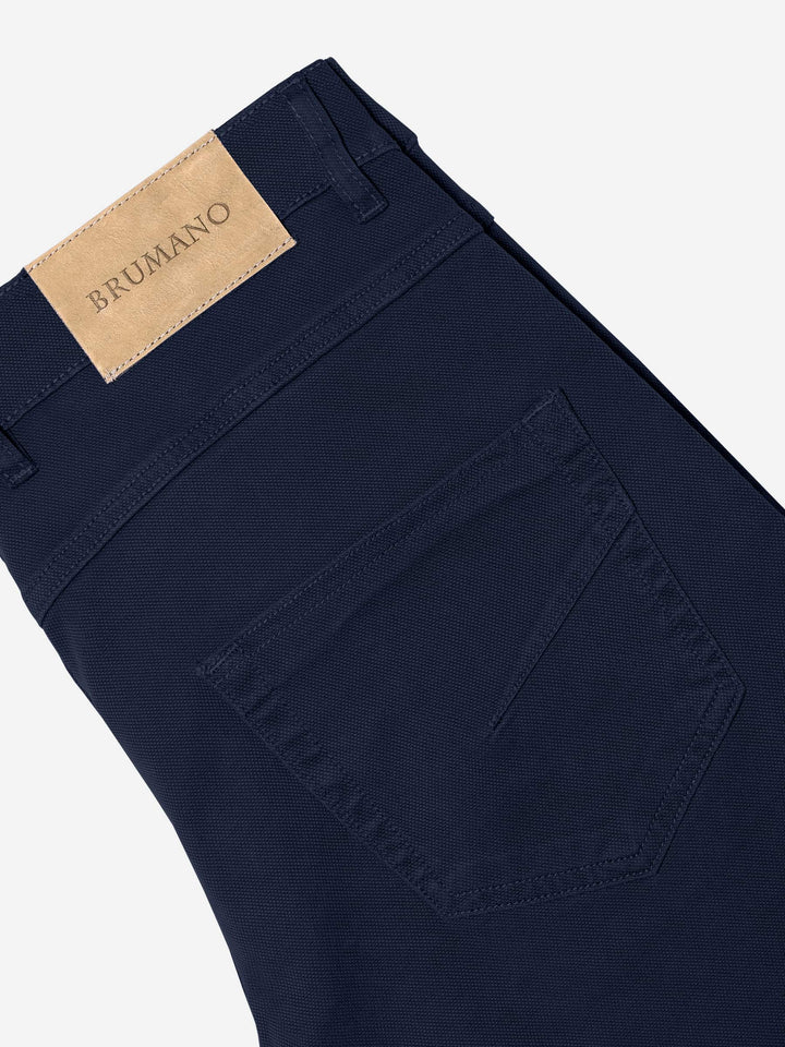 Brumano Solids Cotton Trouser Navy Blue Five Pocket Trouser