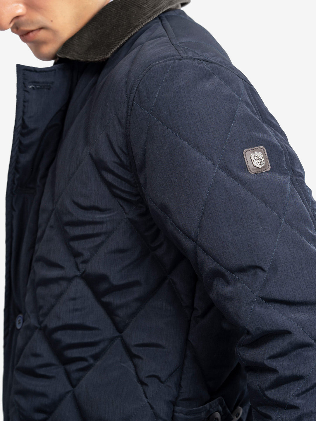Brumano Mens RTW Solids Poly 1 Piece Navy Blue Long Jacket Winter Collection
