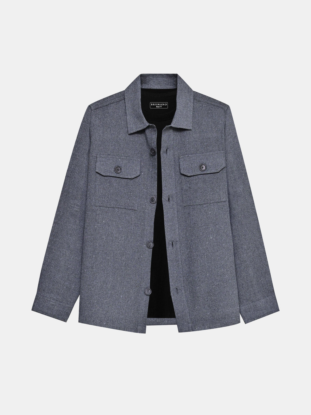Brumano Mens RTW Solids Cotton Shirt Suit Charcoal Grey With Flat Pockets Winter Collection