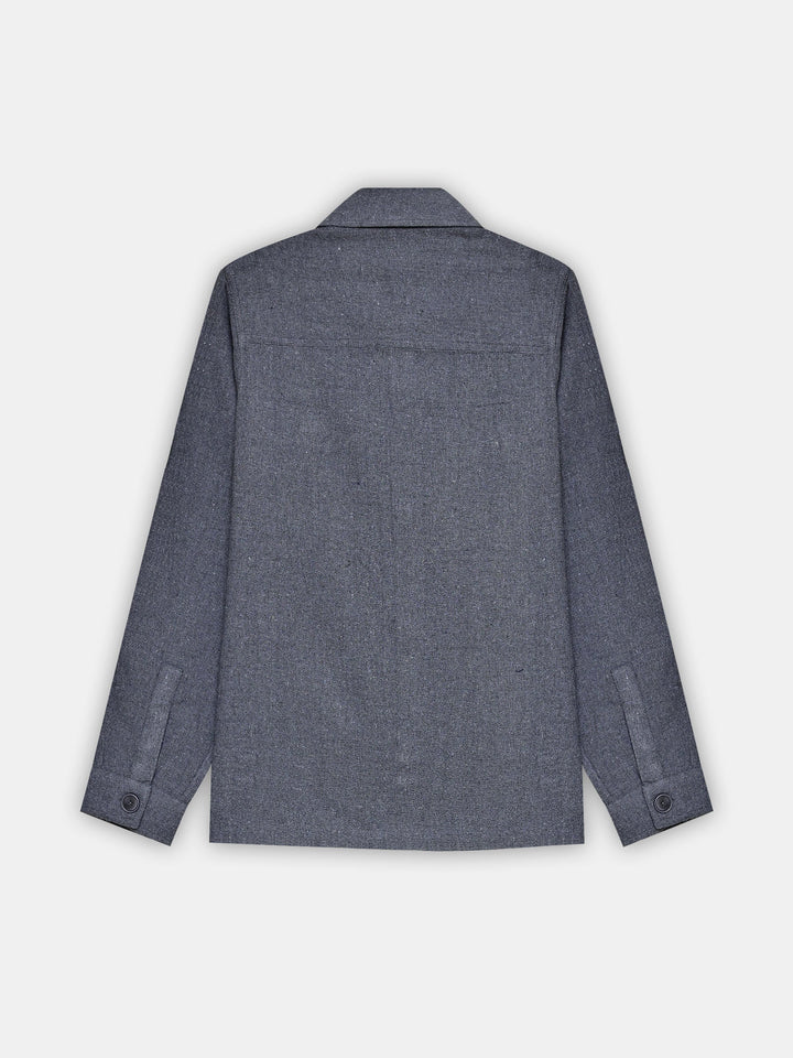 Brumano Mens RTW Solids Cotton Shirt Suit Charcoal Grey With Flat Pockets Winter Collection