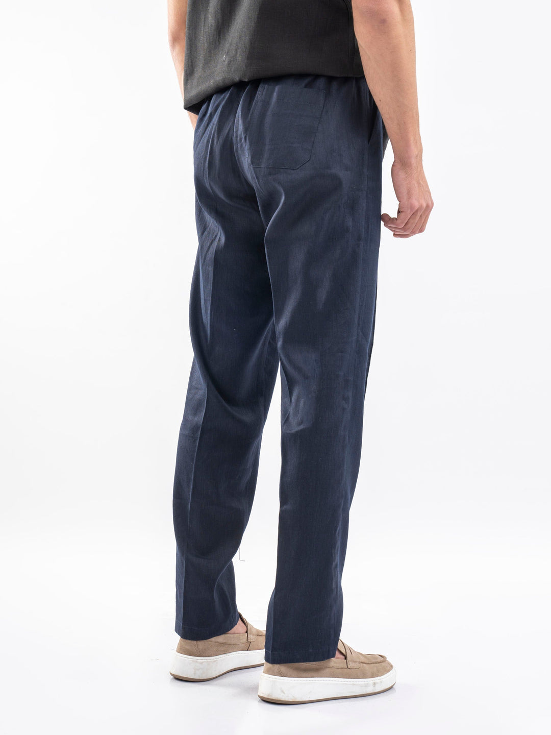 Brumano Solids Linen Trouser Navy Blue 100% Linen Pajama Trouser