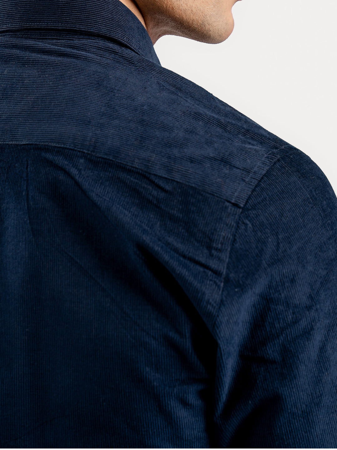 Brumano Ready To Wear Shirts Men 1 Piece Cotton Navy Blue Corduroy Shirt 0-31-025-4524 - Summer Collection