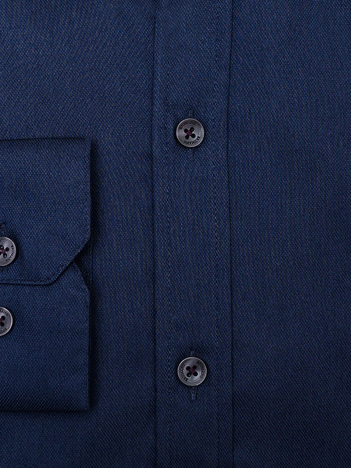 Brumano Ready To Wear Shirts Men 1 Piece Cotton Navy Blue Fine Twill Formal Shirt Luxe 0-32-025-4362 - Summer Collection