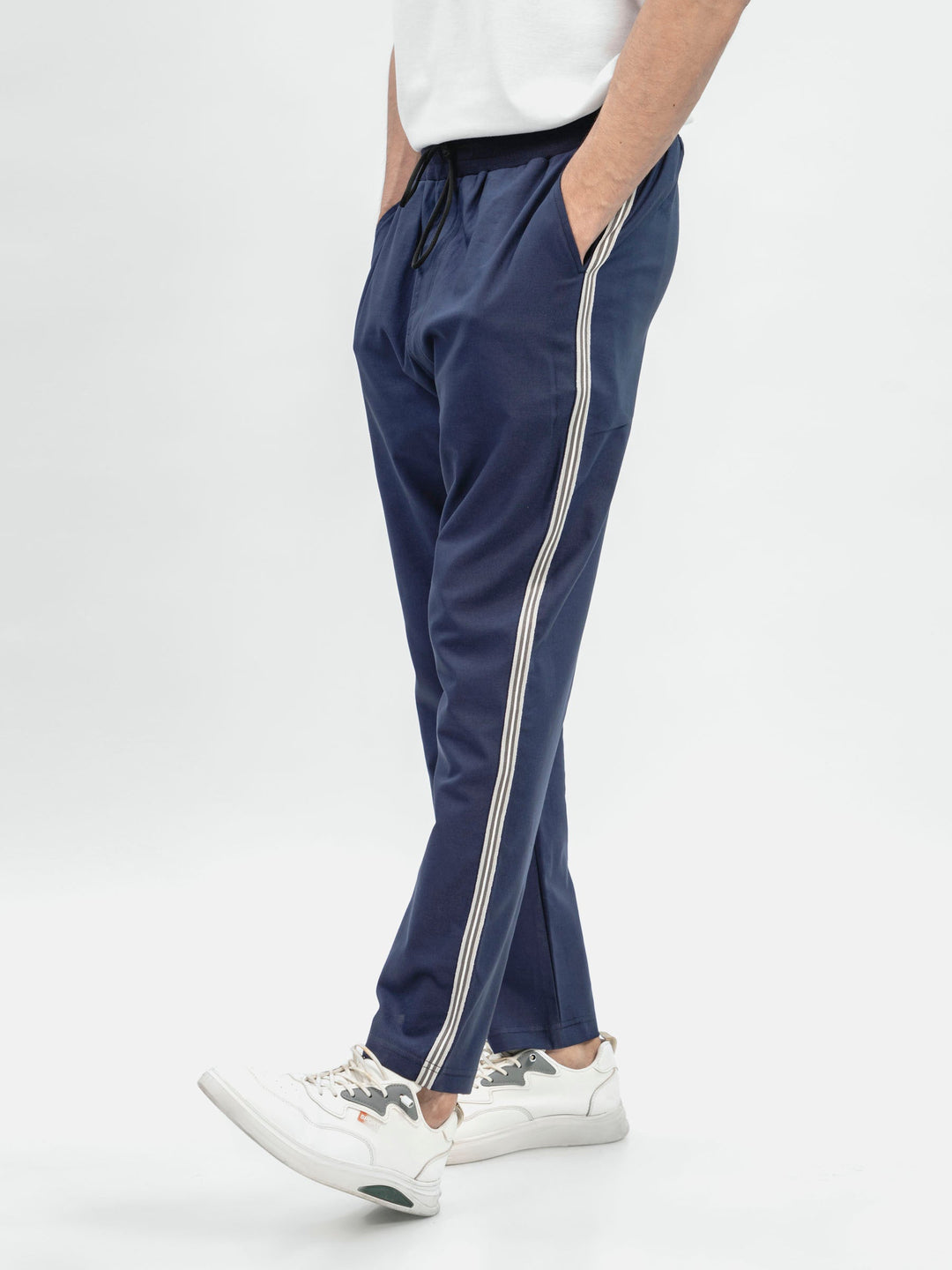 Brumano Mens Trouser RTW Solids Cotton Navy Blue Super Soft Casual Collection