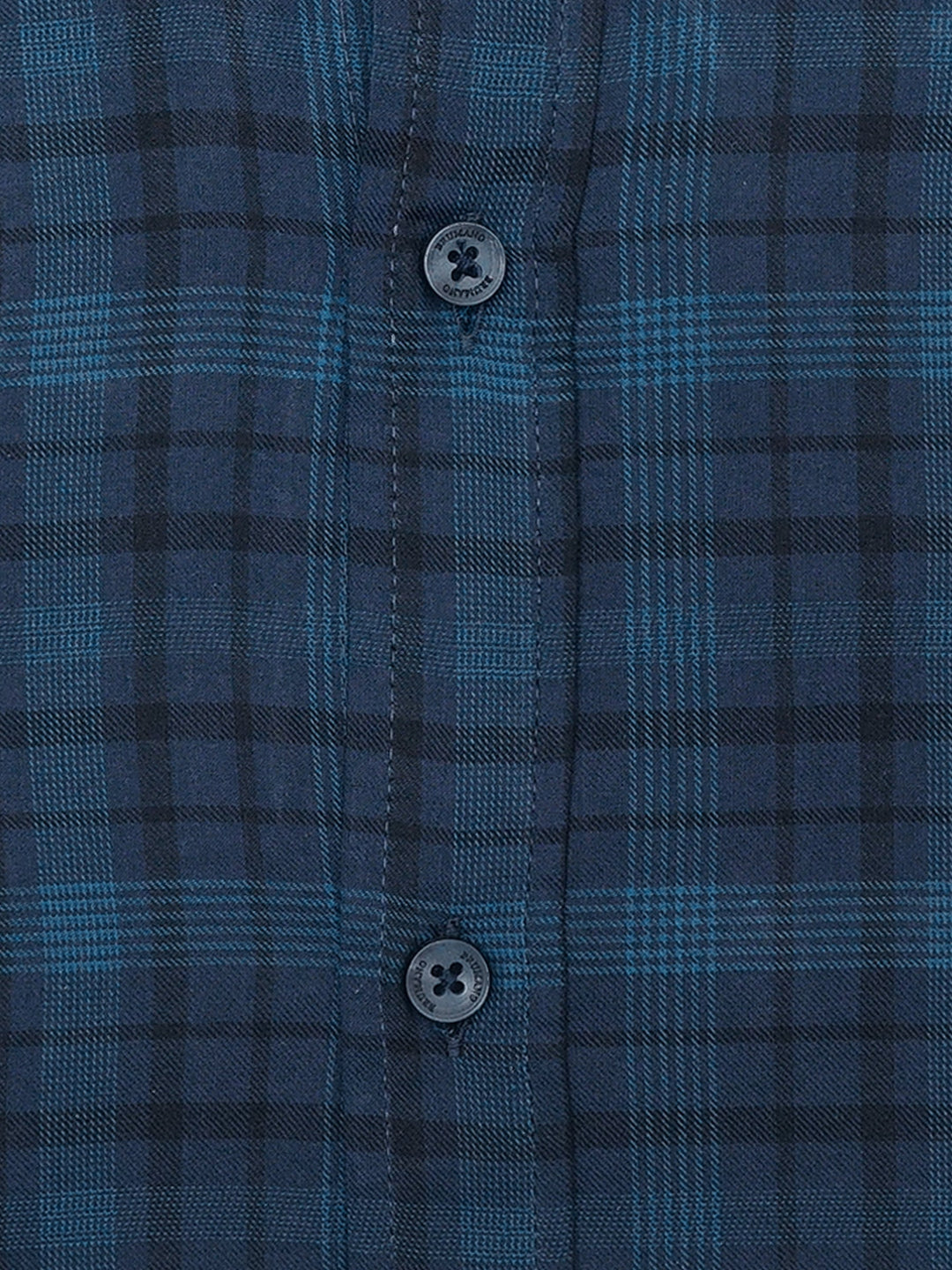 Brumano Ready To Wear Shirts Men 1 Piece Cotton Navy Blue Tartan Plaid Light Weight Checkered Shirt 0-31-025-4706 - Summer Collection