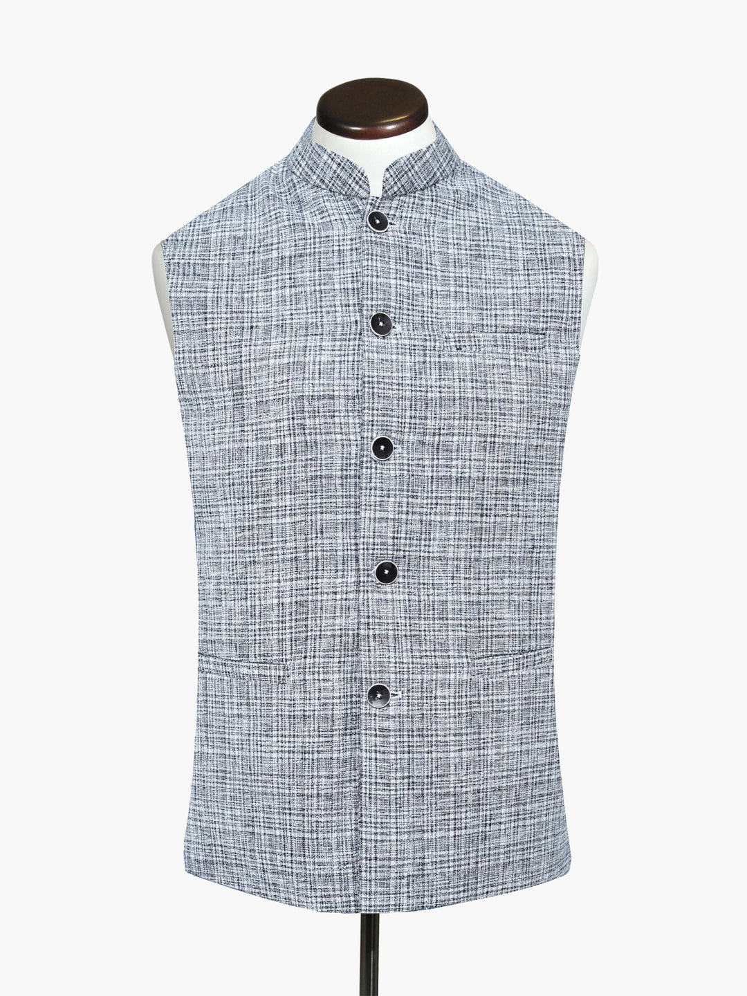 Brumano Mens Waist Coats RTW Solids Cotton Waistcoat Navy Blue N White Casual Collection