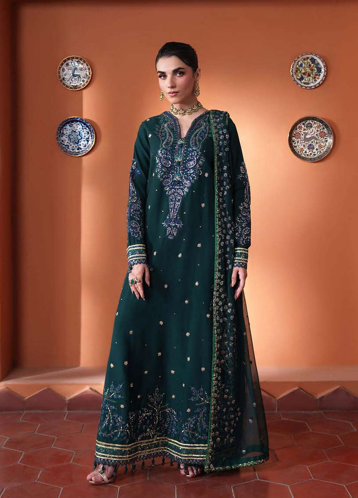 Mahenoor by Roheenaz Unstitched Embroidered Raw Silk 3 Piece Suit RN26UMR Nayyara RUNES260105 - Festive Collection