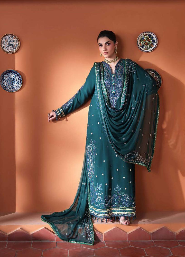 Mahenoor by Roheenaz Unstitched Embroidered Raw Silk 3 Piece Suit RN26UMR Nayyara RUNES260105 - Festive Collection