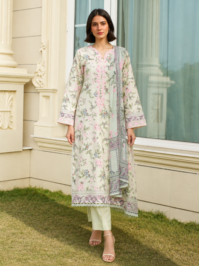 Zyna Unstitched Printed Lawn 3 Piece Suit ZY26ULP Fayla - Casual Collection