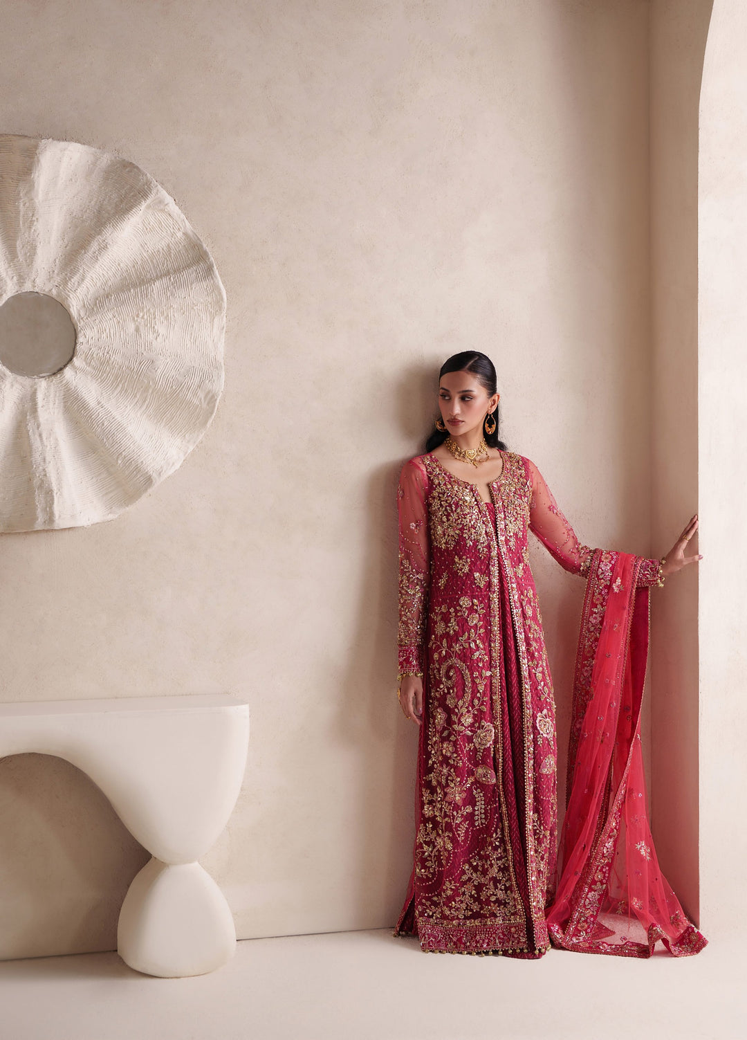 Pari Naz by Neeshay Unstitched Embroidered Net 3 Piece Suit NSH26UPN AROOSA - Wedding Collection