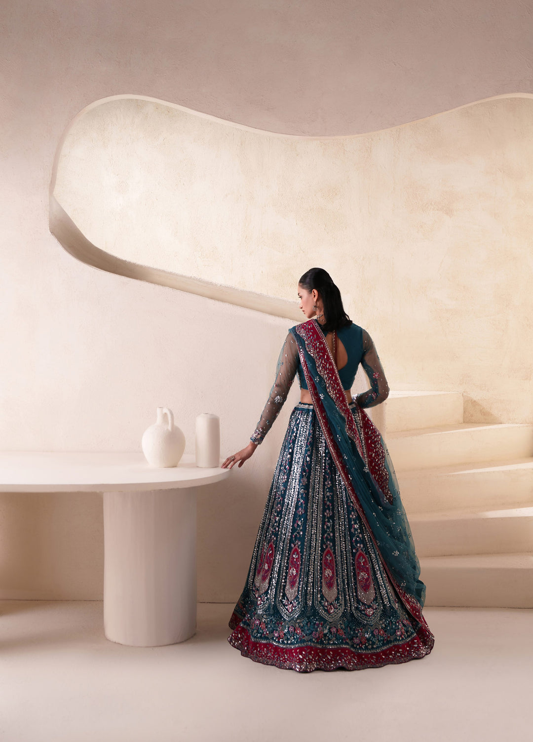 Pari Naz by Neeshay Unstitched Embroidered Net 3 Piece Suit NSH26UPN AYLIN - Wedding Collection