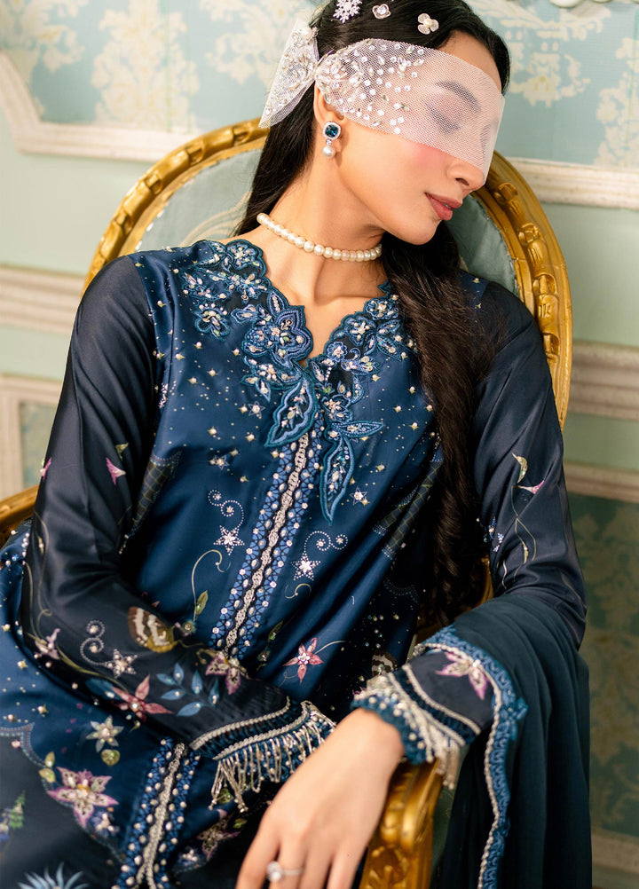 Luxe by Qalamkar Unstitched Embroidered Charmeuse Silk 3 Piece Suit QLK26UL Nerina QSL-06 - Festive Collection