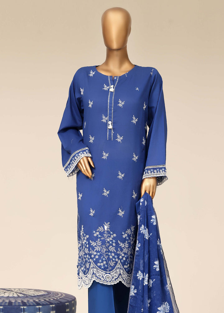 HZ Textiles RTW Chikankari Lawn 3 Piece Suit HZ26PCL NIGHT BLUE SBE-3P-072 - Casual Collection