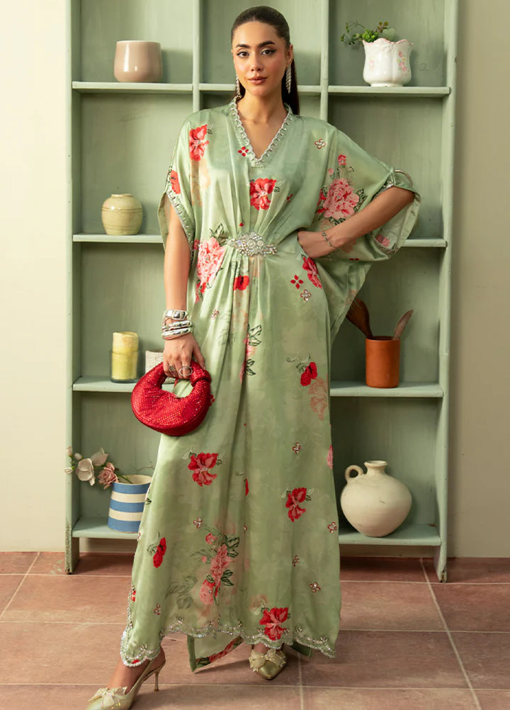 Celeste by Imrozia Pret Hand work Shamooz Silk Kaftaan SP-111 Nimbus