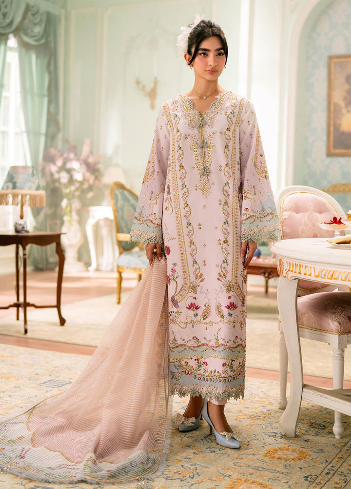 Luxe by Qalamkar Unstitched Embroidered Charmeuse Silk 3 Piece Suit QLK26UL Noa QSL-07 - Festive Collection