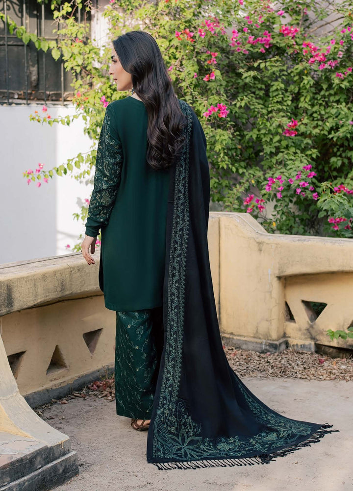 Pashmina Shawl by Nureh Unstitched Embroidered Leather Peach 3 Piece Suit NU26UPS NE-299 - Winter Collection