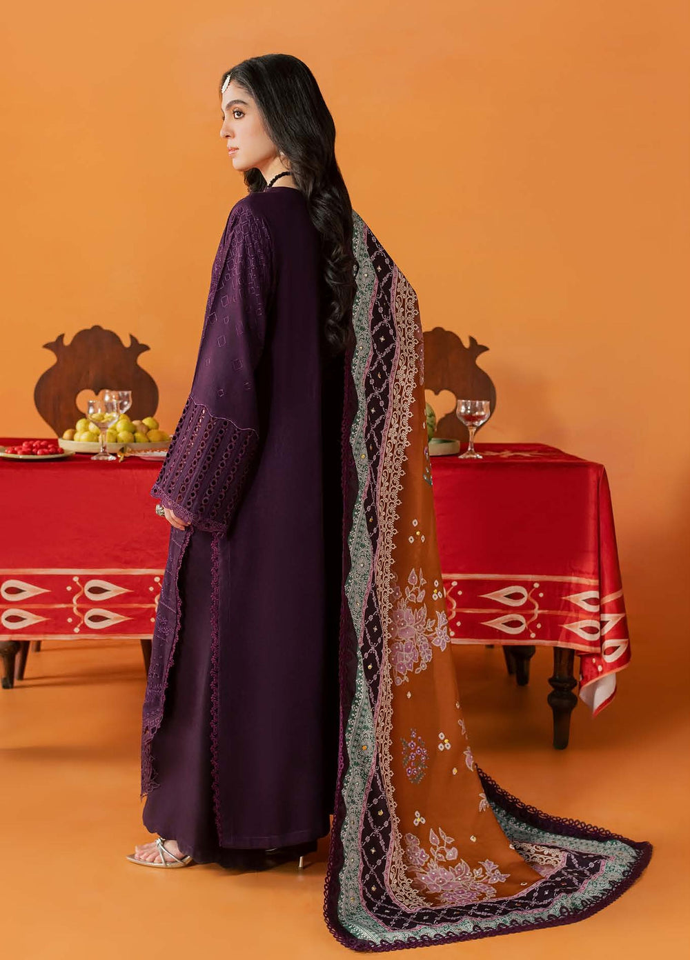 Bazar by Nureh Unstitched Embroidered Leather Peach 4 Piece Suit NU26UBL NE-288 - Festive Collection