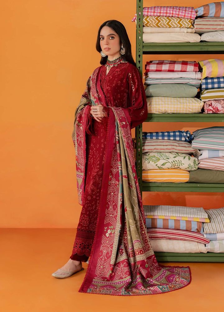 Bazar by Nureh Unstitched Embroidered Leather Peach 4 Piece Suit NU26UBL NE-290 - Festive Collection